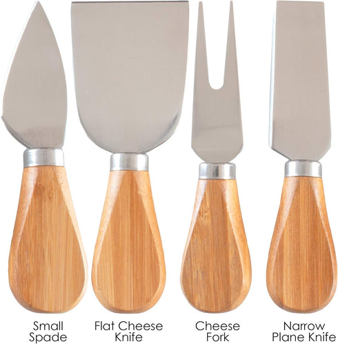 Totally Bamboo 4-Piece Cheese Tool Set, Charcuterie Board Accessories