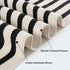 Striped Outdoor Front Door Mat 24"x51", Washable Black and White Rug Runner, Reversible Foldable Doormat