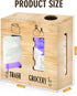 CMXZSAM 2 1 in Trash Bag Dispenser and Grocery Bag Holder, Large Wooden Plastic Bag Holder, Wall Mount Trash Bags