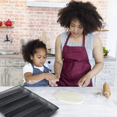 5 Loaf Silicone Bread Mold - Flexible Reusable Non-Stick Baking Mould with Perforated Forms