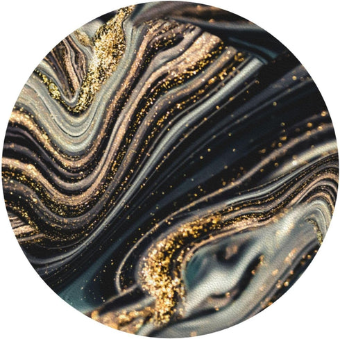 MINIOZE Set 6 Black Gold Marble Style Coasters of Coasters for Drinks Absorbent Double-Sided Leather PVC Coaster