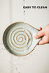 LAUCHUH 5" Large Spoon Rest for Stove Top, Ceramic Holder for Kitchen Utensils, Unique Gray