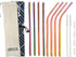 Reusable Straws Set, Stainless Steel Metal, Colorful, Includes 8 Straws, 4 Silicone Tips, 2 Cleaning Brushes, Travel