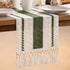 MLMW 40 inches Boho Table Runner Olive Green&Ivory Small Coffee Table Runner Rustic Macrame Woven Table Runners Short
