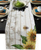 Summer Table Runner - Sunflower with Bees Wood Background, 13"X90" Farmhouse Style for Dining Room, Kitchen, Holiday