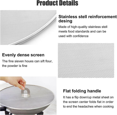 Splatter Screen for Cooking - Set of 3 Stainless Steel Grease Splatter Guard for Frying Pan, No Cooking Oil Mess