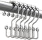 Titanker Shower Curtain Hooks Rings, Rust-Resistant Metal Double Glide Hooks for Bathroom Shower Rods (Set of 12)