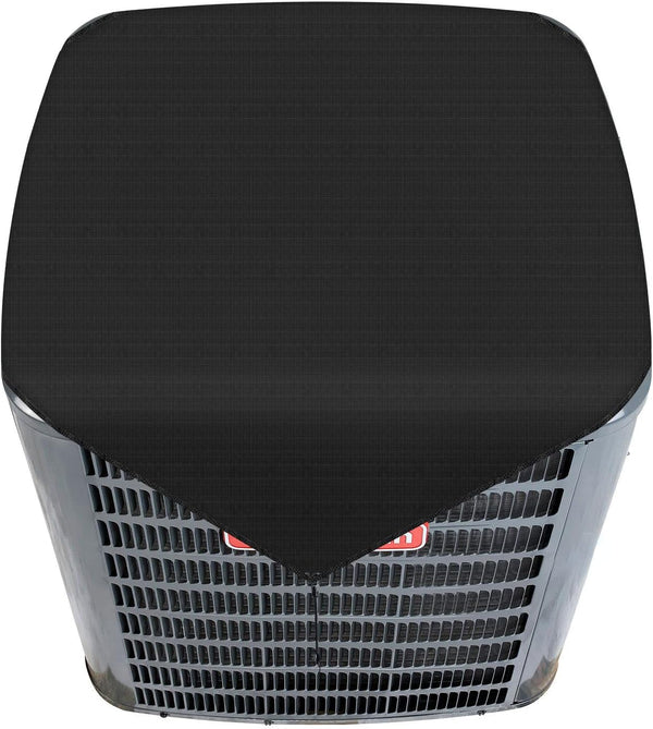 Patio Outdoor AC Unit Cover, 28"x28" Solid Black for Winter Air Conditioner Compressor with Bungee Cords