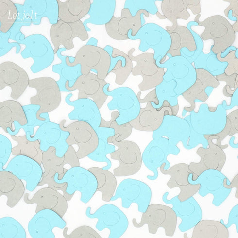 Baby Shower Blue Elephant Confetti Decorations, 100 Pcs for Baby Shower Button Birthday Theme Party