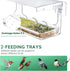 Window Bird Feeder for Outdoors - Clear Mounted Feeders with Self-Adhesive Hooks for Wild Bird Watching