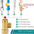 Water Line Adapter Splitter Tee Valve, Fridge Ice Maker Connector with 3/8 T Compression Fittings (2PCS)