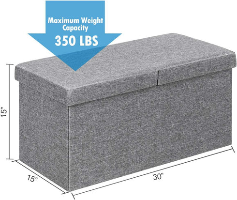 30 Inches 80L Giantex Folding Storage Ottoman W/Lift Top, Large Storage Space and Padded Seat Bed End Bench Chest