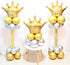 NpeyBeicuelq 4Pcs Gold Crown Foil Balloons, Wedding Bridal Shower Engagement Party Supplies