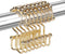 Shower Curtain Hooks Rings for Bathroom, 12PCS Stainless Steel Metal Rust Resistant Double Curtain Hooks (Gold)
