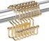 Shower Curtain Hooks Rings for Bathroom, 12PCS Stainless Steel Metal Rust Resistant Double Curtain Hooks (Gold)