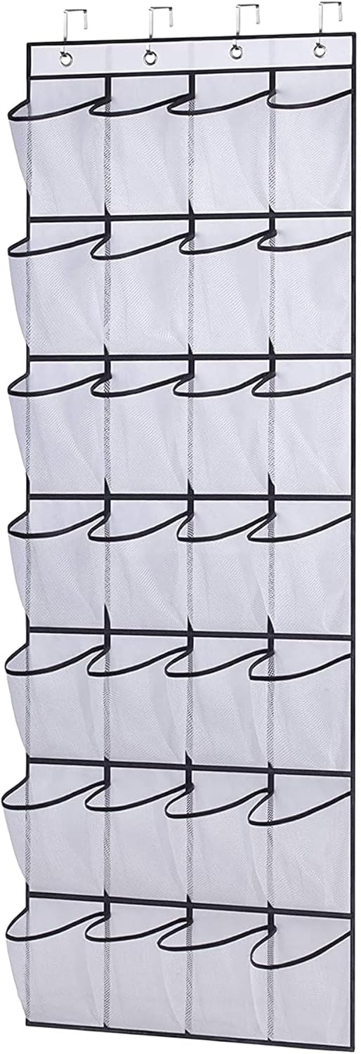 ATTDETJL Over the Door Shoe Organizer, Hanging Shoe Organizer with 28 Mesh Large