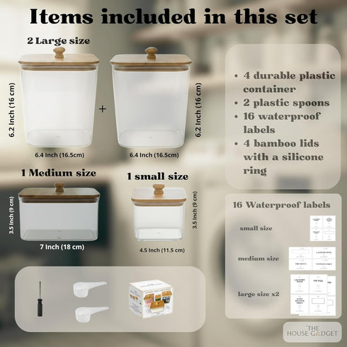 TheHouseGadget 4 Pack Laundry Pods Storage Container, Clear Laundry Room Organization and Storage,Detergent Powder