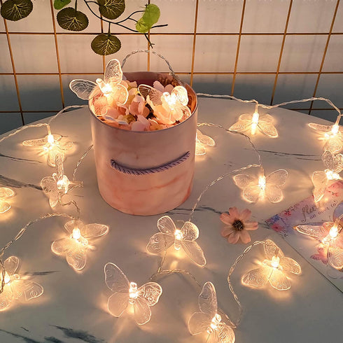 Dragonfly String Lights, 10 Feet 20 LED Retro Style Copper Wire Fairy Lights for Garden Wedding Party Holiday Decoration