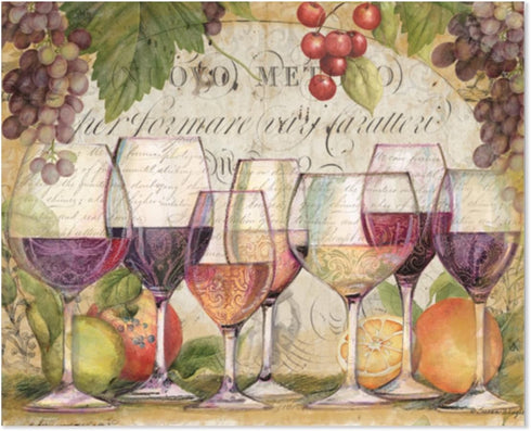 Cut N' Funnel Wine Country Designer Flexible Plastic Cutting Board Mat - Made in the USA, Decorative, Easy to Clean