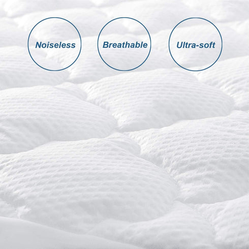 Twin Mattress Pad Cover, Pillow Top Quilted Fitted Mattress Protector for Kids, Soft Breathable Down Alternative