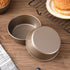 2Pcs Round Steel Mini Bread Cake Pan, 4 Inch Non-Stick Hamburger Bun Molds, Cheesecake Baking Mold for Kitchen Bakeware