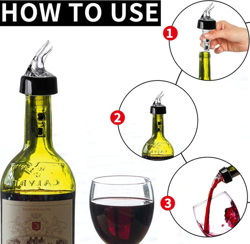LINALL Pack 3, 1 oz (30 mL) PORE0016 (3) Automatic Measured Bottle Pourer - of Quick Shot Spirit Measure Pourer Drinks