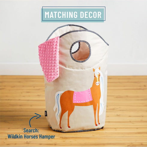 Wildkin Plush Baby Blanket - Soft & Cozy Comfort, Ideal for Toddlers, Travel & Daycare - Horses