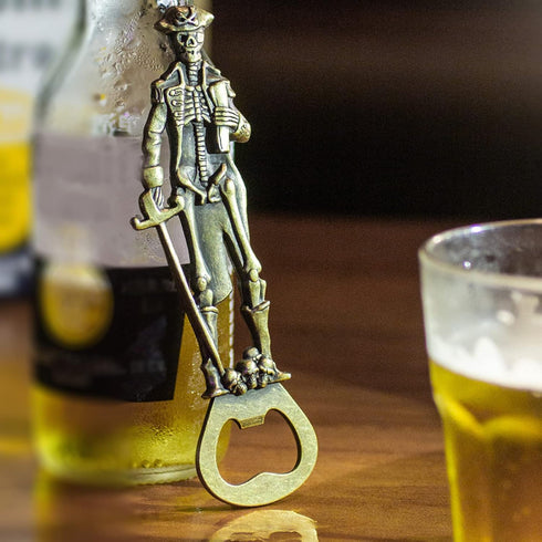 Pirate Skeleton Skull Beer Bottle Opener, Wine Opener Barware for Dad, Husband, Boyfriend, Men