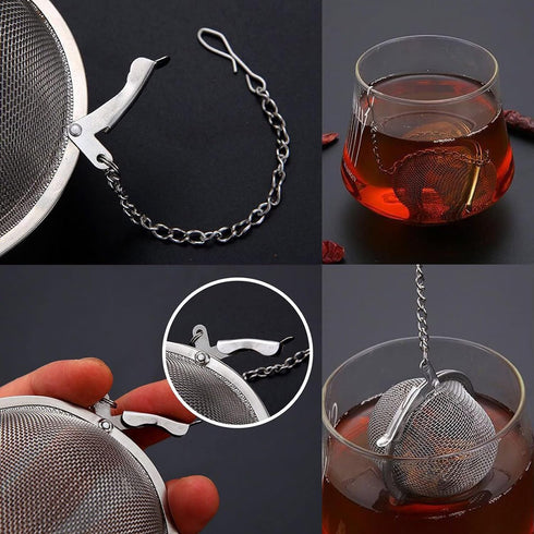 OXT 2PCS Premium Tea Infusers for Loose Leaf Tea - Upgraded Tea Strainers and Tea Balls for Flavoring Herbal Spices