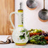 AA Brothers 15oz Hand-Painted Ceramic Olive Oil Dispenser Bottle Decorative Stoneware Cruet with Stainless Steel Spout