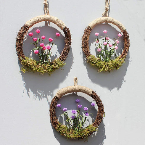Natural Grapevine Wreath Ring, DIY Craft Vines Base Roll for Rustic Summer Fall Christmas Decor, 12 inch