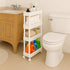 ShellKingdom 4 Tier Bathroom Storage Organizer, Slim Rolling Storage Cart for Narrow