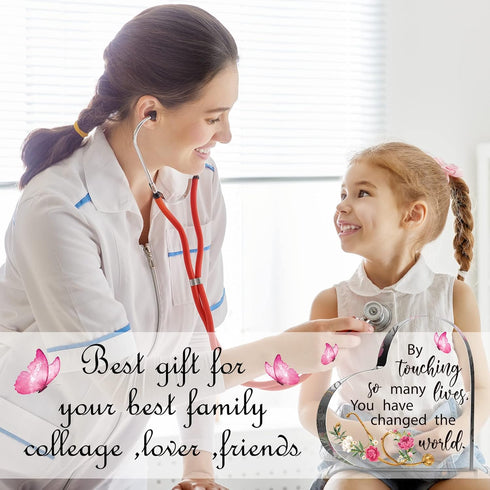Practitioner(4.7 4.7 Inch) Karenhi Nurse Gifts for Women Nurse Appreciation Gifts Heart Shaped Acrylic Keepsake Crystal