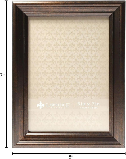 Lawrence Frames 535557 Bronze 5x7 Classic Detailed Oil Rubbed Picture Frame