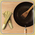 2 12 Inches Pcs Bamboo Wok Brush Bamboo Kitchen Cleaning Brush Pot Scraper Scrubber Dish Pan for Cooking Skillet Grill