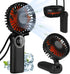 Portable Handheld Fan, Mini Desk Fan with LED Display, 180° Foldable Neck Fan for Travel Outdoor (Black)