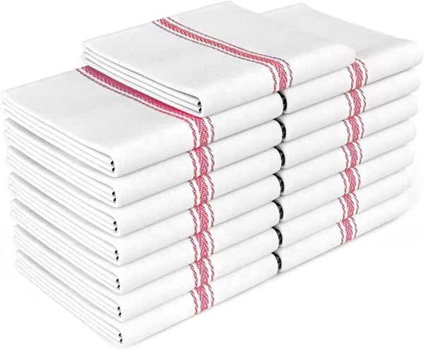 Zeppoli Classic Kitchen Towels -15 Pack 100% Natural Cotton Towel Set, Reusable