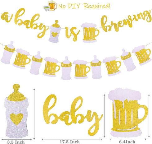 A Baby is Brewing Baby Shower Banner - Diaper Party Decor for Gender Reveal and Pregnancy Celebration