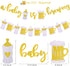 A Baby is Brewing Baby Shower Banner - Diaper Party Decor for Gender Reveal and Pregnancy Celebration