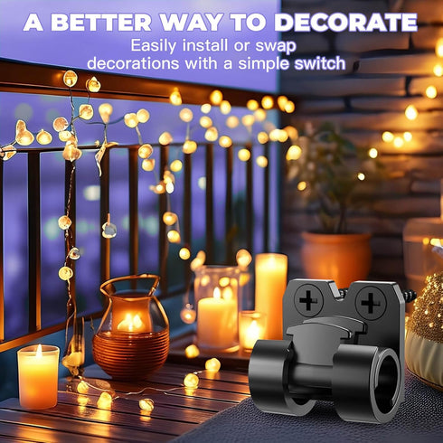 25pcs VEXON Hooks for Outdoor String Lights Clips: Christmas Light Clips with Waterproof Adhesive for Hanging Balcony