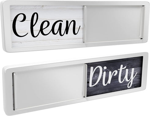 Dishwasher Magnet Clean Dirty Sign, Strong Universal Indicator for Kitchen Organization, Rustic Black and White