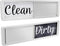 Dishwasher Magnet Clean Dirty Sign, Strong Universal Indicator for Kitchen Organization, Rustic Black and White