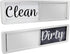 Dishwasher Magnet Clean Dirty Sign, Strong Universal Indicator for Kitchen Organization, Rustic Black and White