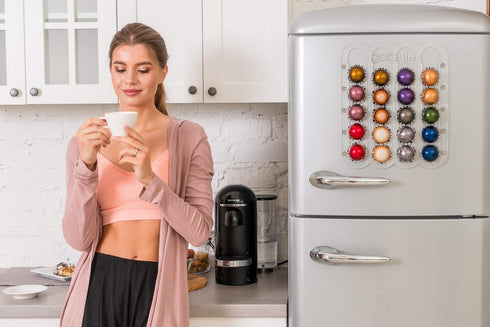 Demi's Home Magnetic Coffee Pod Holder for Nespresso Vertuo Capsules, Transparent Fridge Mount