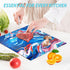 Navy Blue and Red Glass Cutting Board, 16 x 12 Inch Tempered Glass, Decorative Square Place Mat