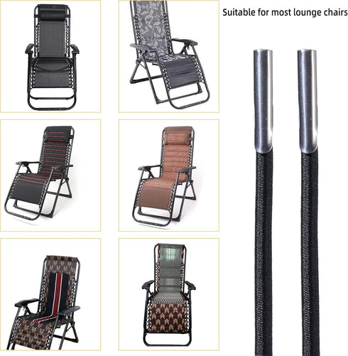4 Pack SUQ I OME Replacement Cord for Zero Gravity Chair, Universal Replacement Elastic Cords Repair Tool Kit for Sun