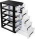 SAFIGLE 5 Drawer Mini Plastic Storage Organizer, Space Saving Bins with Drawers for Crafts, Tools, Stationary