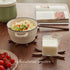 DEOLD Set, Set 4 Wooden Placemats - Tree Washer Wooden Pinwheel Coaster with Stand for Easy Storage - for Fondue pots