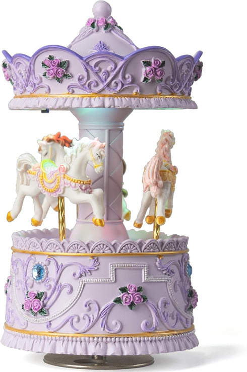 Carousel Horse Music Box for Girls, Purple Musical Box for Women Kids Wife Mom Daughter Birthday Anniversary Valentine