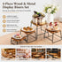 4 ZENFUN Piece Wood Buffet Risers, Dessert Table Risers Food Display Riser, Pizza Pan Riser, Cupcake Stand & Wood